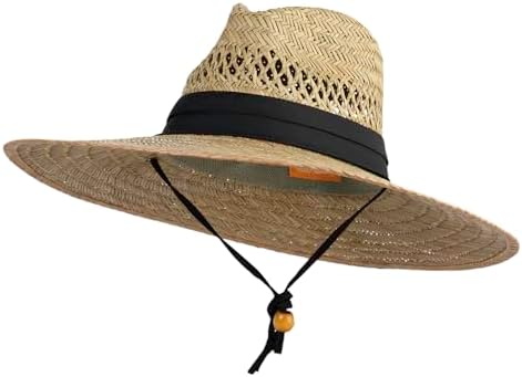 Men's Rush Straw Wide Brimmed Aussie Hat - Natural OSFM at Amazon